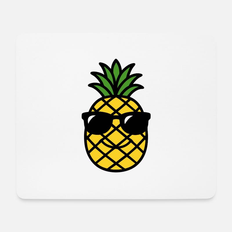 Ananas-Kopf - Mousepad (Querformat) - Weiß