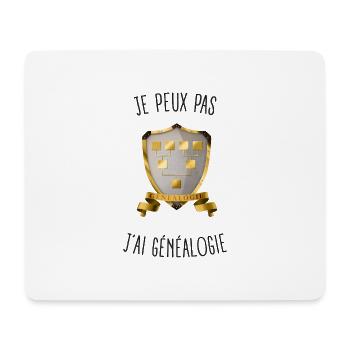 Je peux pas j'ai généalogie - Tapis de souris (format paysage) - blanc - Devant