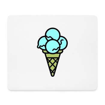 Eicreme Eis Lecker - Mousepad (Querformat) - Weiß - Vorne