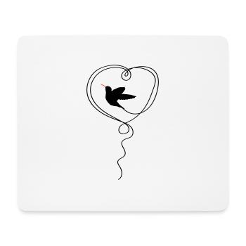 Cœur de colibri - Tapis de souris (format paysage) - blanc - Devant