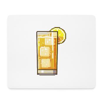 Verre à vin pixel vin rouge - Tapis de souris (format paysage) - blanc - Devant