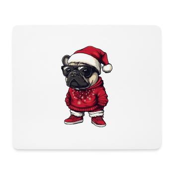 French Bulldog Dog Christmas - Mouse Pad (horizontal) - white - Front