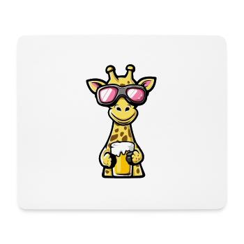 Giraffe Ski Bier - Mousepad (Querformat) - Weiß - Vorne