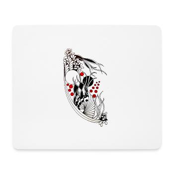 Schwarzweiß Blätter Wellenakzente - Mousepad (Querformat) - Weiß - Vorne