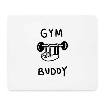 Gym Buddy Faultier - Mousepad (Querformat) - Weiß - Vorne