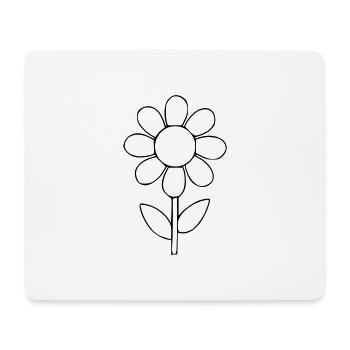 Flower Drawing Nature Sketch Black - Mouse Pad (horizontal) - white - Front