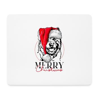 Santa American Akita Merry Christmas Hund Wilsigns - Mousepad (Querformat) - Weiß - Vorne