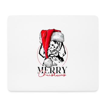Santa Wirehaired Vizsla Merry Christmas Wilsigns - Mouse Pad (horizontal) - white - Front