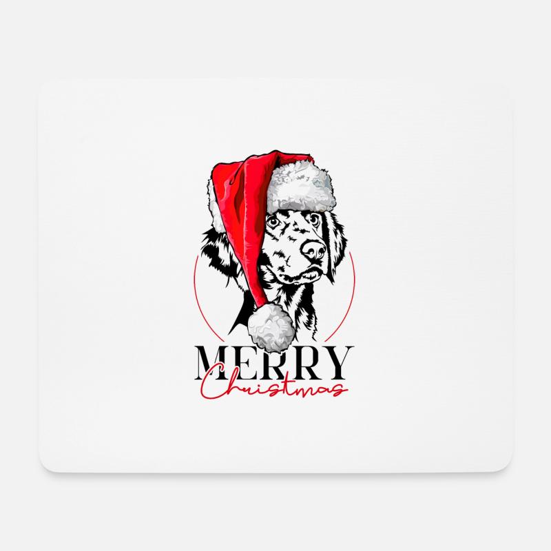 Santa Weimaraner Langhaar Merry Christmas Wilsigns - Mousepad (Querformat) - Weiß