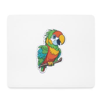 Parrot Papagei Sticker Comic Cartoon Style - Mousepad (Querformat) - Weiß - Vorne