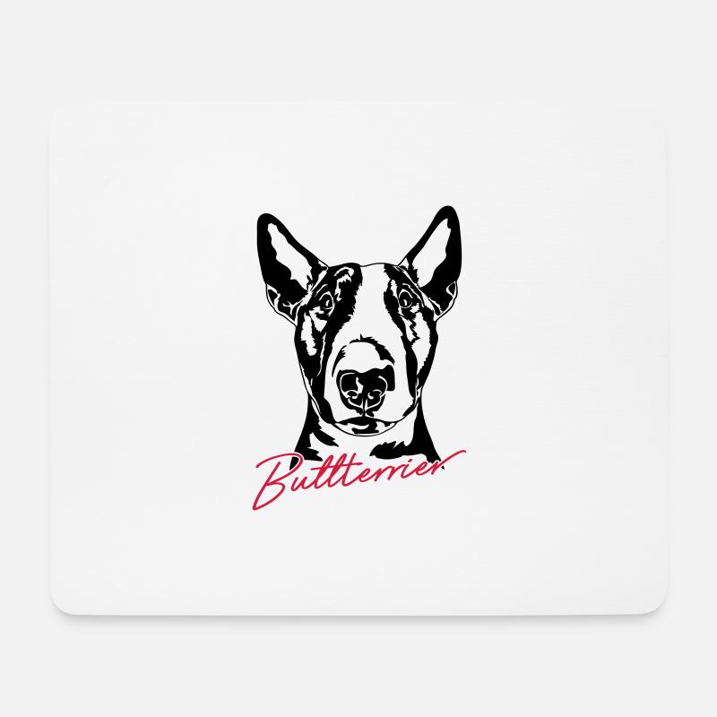 BULLTERRIER Hund Hunde Wilsigns - Mousepad (Querformat) - Weiß