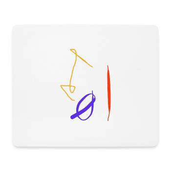 Südanerikanische Abstraktheit in gelb rot blau - Mousepad (Querformat) - Weiß - Vorne
