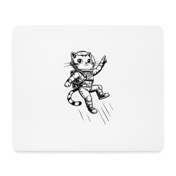 Katze Astronaut - Mousepad (Querformat) - Weiß - Vorne