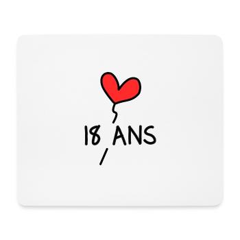 18 ANS. 18e ANNIVERSAIRE. ANNIVERSAIRE 18 ANS. 18 - Tapis de souris (format paysage) - blanc - Devant