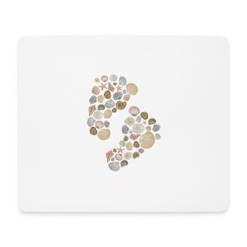Empreintes de moules - aquarelle - Tapis de souris (format paysage) - blanc - Devant