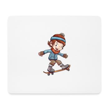 Cartoon skating Boy - Mouse Pad (horizontal) - white - Front