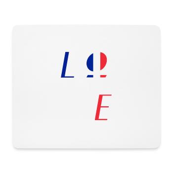 Love Frankreich Emblem - Mousepad (Querformat) - Weiß - Vorne
