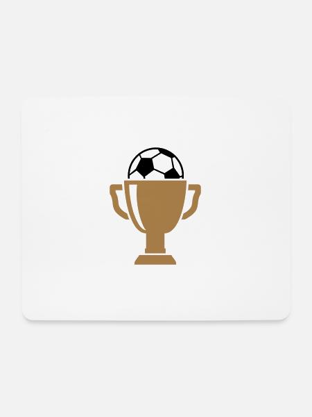 Fußball Pokal - Geschenk für Sieger - Mousepad (Querformat) - Weiß
