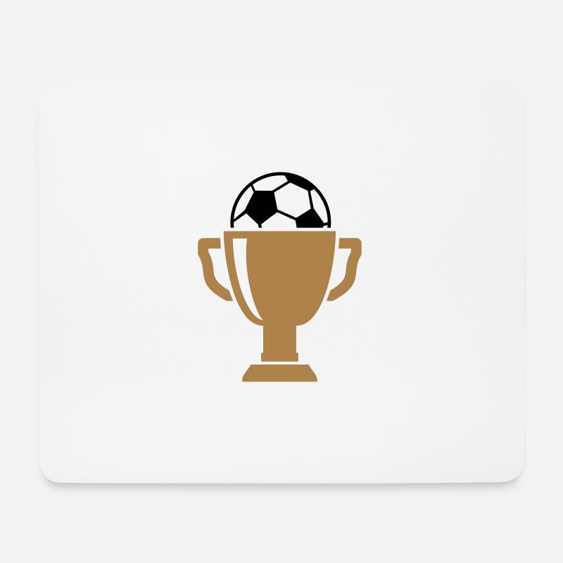 Fußball Pokal - Geschenk für Sieger - Mousepad (Querformat) - Weiß
