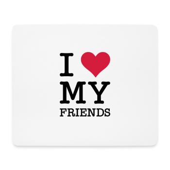J'aime mes amis - Tapis de souris (format paysage) - blanc - Devant