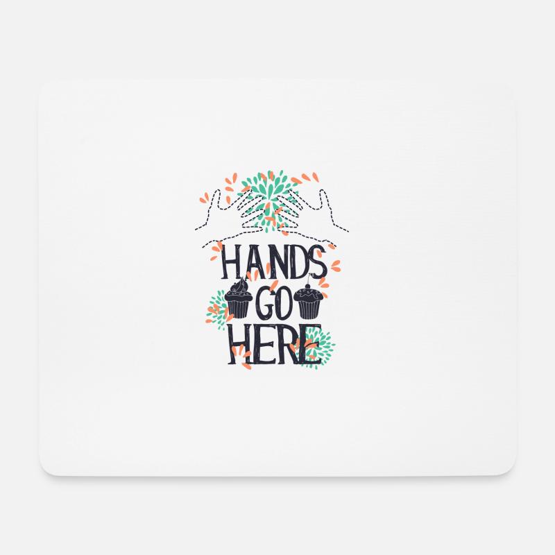 Hände gehen hier KUCHEN - Mousepad (Querformat) - Weiß