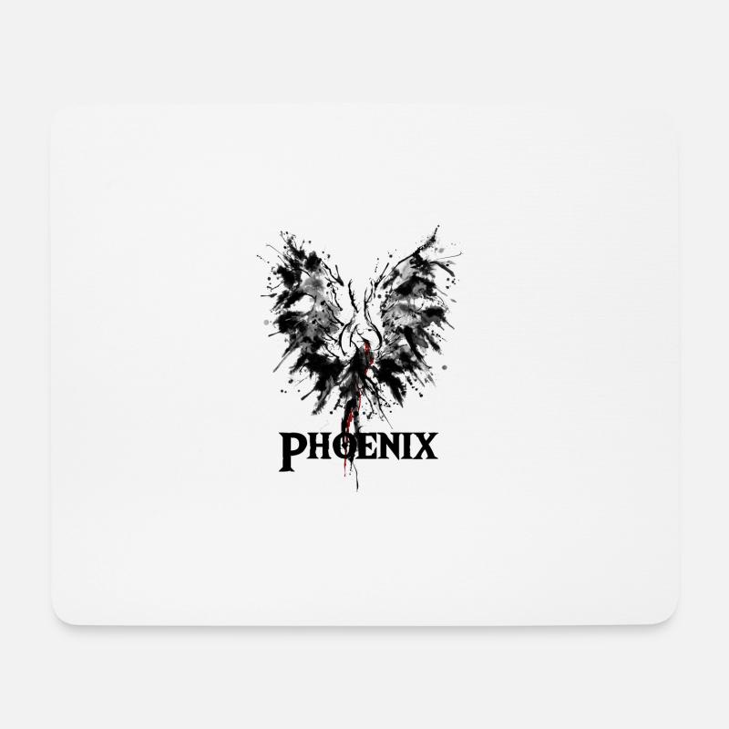 Phoenix aus der Asche Zeichnung Geschenkidee - Mousepad (Querformat) - Weiß
