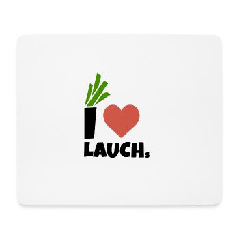 i love lauch | ich liebe lauchs - Mousepad (Querformat) - Weiß - Vorne
