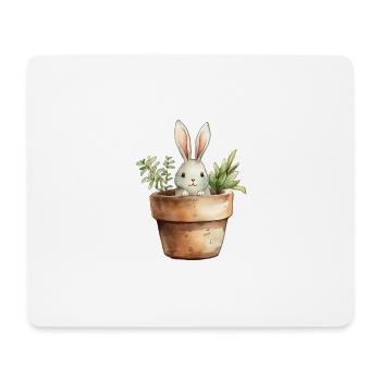 Rabbit in a flower pot - for the rabbit class - Mouse Pad (horizontal) - white - Front