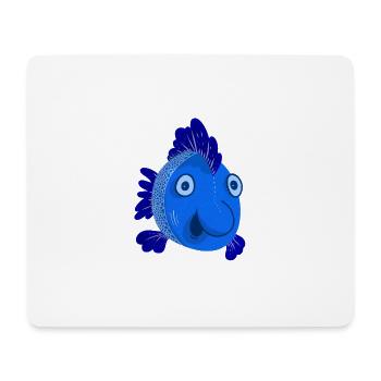 Blue Fish - Mousepad (Querformat) - Weiß - Vorne