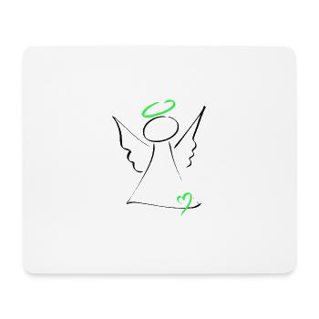 Ange coeur vert-vert - Tapis de souris (format paysage) - blanc - Devant