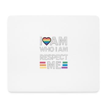 i am who i am respect me rainbow unisex - Mousepad (Querformat) - Weiß - Vorne
