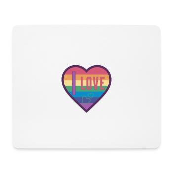 colorful heart rainbow unisex love for everyone - Mouse Pad (horizontal) - white - Front