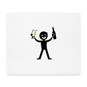 Drinking Bottle of Beer - Mouse Pad (horizontal) - white - Front