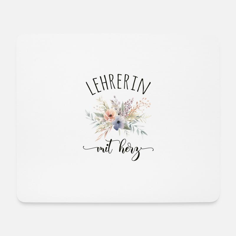 Lehrerin mit Herz - personalisierbar - Mousepad (Querformat) - Weiß