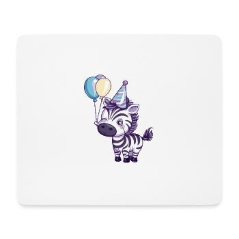 Zebra Geburtstag Comic - Mousepad (Querformat) - Weiß - Vorne