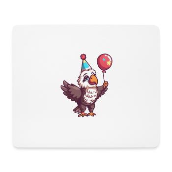 Bande dessinée d’anniversaire d’aigle - Tapis de souris (format paysage) - blanc - Devant