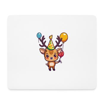 Hirsch Geburtstag Comic - Mousepad (Querformat) - Weiß - Vorne