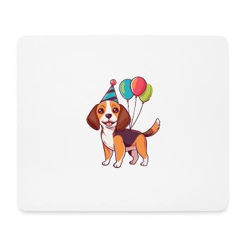 Beagle Hunde Geburtstag Comic - Mousepad (Querformat) - Weiß - Vorne