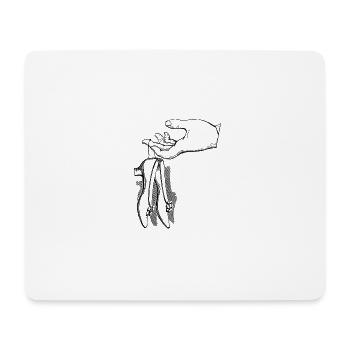Hand mit Schuhen - Mousepad (Querformat) - Weiß - Vorne