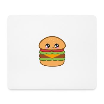 Burger Fast Food Doux Kawaii - Tapis de souris (format paysage) - blanc - Devant