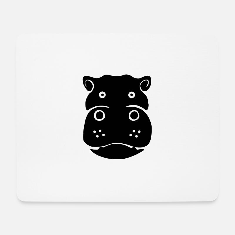 Nilpferd Hippo Flusspferd - Mousepad (Querformat) - Weiß