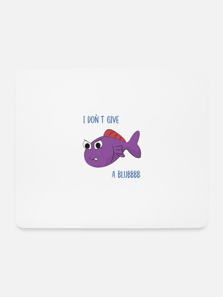 Trotziger pubertierender Teenie Fisch - Mousepad (Querformat) - Weiß