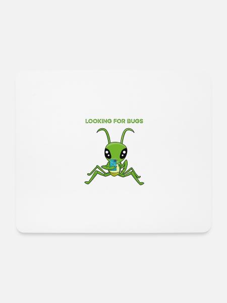 Looking for Bugs-Gottesanbeterin Handy - Mousepad (Querformat) - Weiß