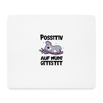 Koala Positiv auf müde getestet - Mousepad (Querformat) - Weiß - Vorne