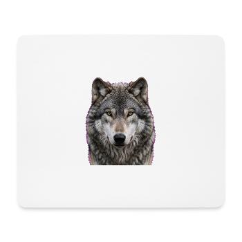 Portrait du Loup de Minuit - Tapis de souris (format paysage) - blanc - Devant