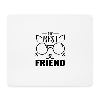 Mon meilleur ami est un chat - Tapis de souris (format paysage) - blanc - Devant