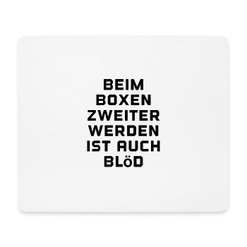 T-Shirt "beim Boxen Zweiter werden" - Mousepad (Querformat) - Weiß - Vorne