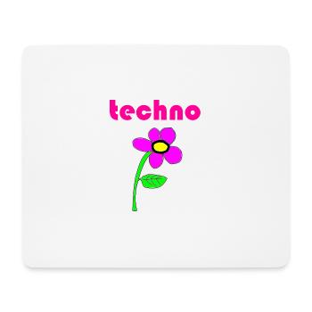 techno blume - Mousepad (Querformat) - Weiß - Vorne