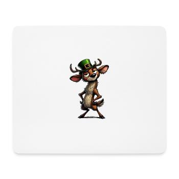 Deer Leprechaun St Patrick Irish Forest Animal - Mouse Pad (horizontal) - white - Front