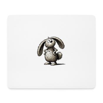 Lapin Lapin Lièvre Animal des bois - Tapis de souris (format paysage) - blanc - Devant